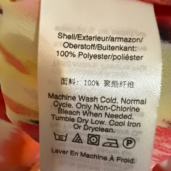 DKNY Orange Red Ruffled Bib Collar Blouse - Picture 3 of 3